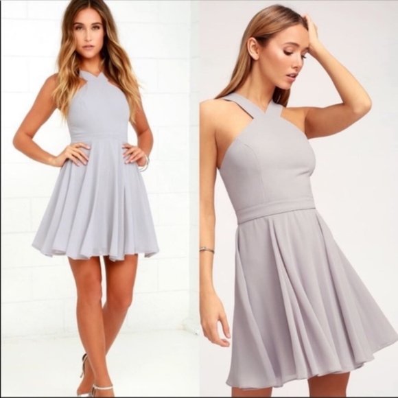 Lulus Dresses & Skirts - Lulu’s Halter Neck Skater Dress, Size S